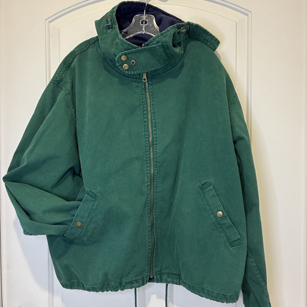 Vtg 90's Gap World Classic Sport League Canvas Jacket Green Hooded Mens XL